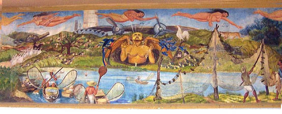 Mural del Maestro Ramn Cano Manilla  ... Musas de la msica  En el Saln de lus murales Casa de la Cultura - Museo Adela Pia Galvn